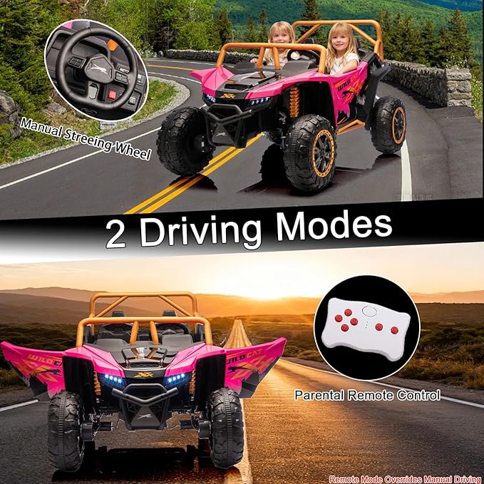 24V 4WD Kids Electric Car XXXL, 2-Seater Licensed Arctic Cat Kids Ride on UTV with Parent Remote Control, Bluetooth Music, LED Lights for Boys & Girls