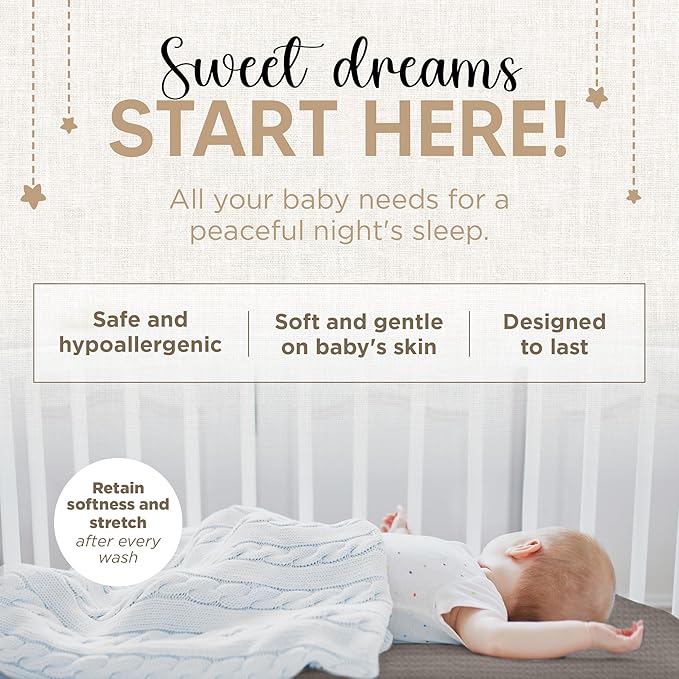 Bassinet Sheet for Bassinet Mattress - 100% Organic Muslin Cotton - Snuggly Soft & Cozy Sheets Fitted for Maxi COSI Iora, Angelbliss, Baby Joy & Kids Club Bedside Sleeper - 2 Pack