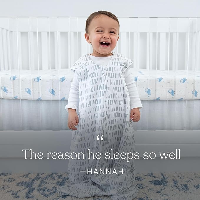 HALO SleepSack, 100% Cotton Wearable Blanket, Swaddle Transition Sleeping Bag, TOG 0.5, Blue Thyme, X-Large, 18-24 Months