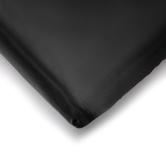 Pro Goleem Satin Pack n Play Playard Sheet Great for Baby Hair Soft Silk Feeling 27x39 Inch Fitted Portable Mini Crib Sheet Playard Mattress Cover Unisex Black Gift for Boys and Girls
