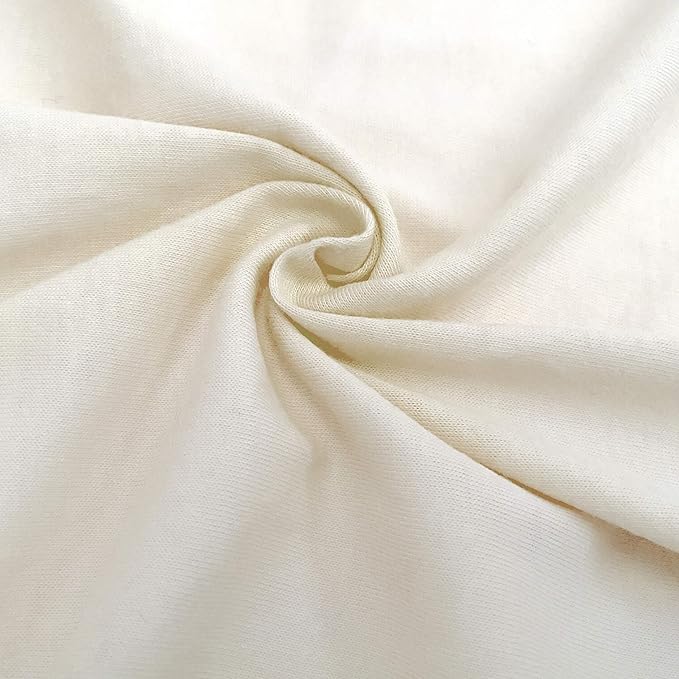 TL Care 100% Natural Cotton Jersey Knit 3-Piece Toddler Sheet Set, Cream, Soft Breathable