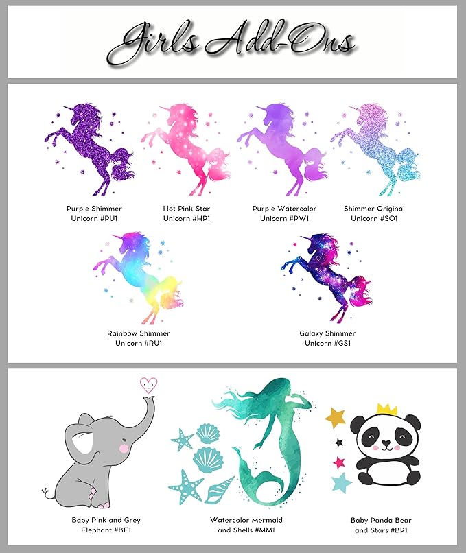 Decor Designs Decals Nursery Girls Personalized Custom Name Vinyl Wall Art Decal Sticker, Bedroom Baby and Childrens Decor, (Multiple Size Choices) (Single Name, Without Initial)