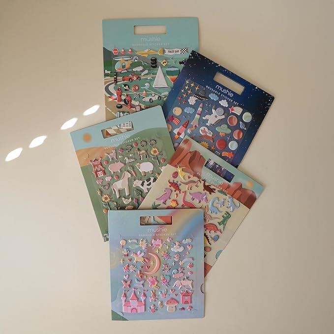 mushie Reusable Sticker Book Set (Fairies) | 100+ Removable Puffy Stickers | Arts & Crafts Activity for Kids | Ages 3+