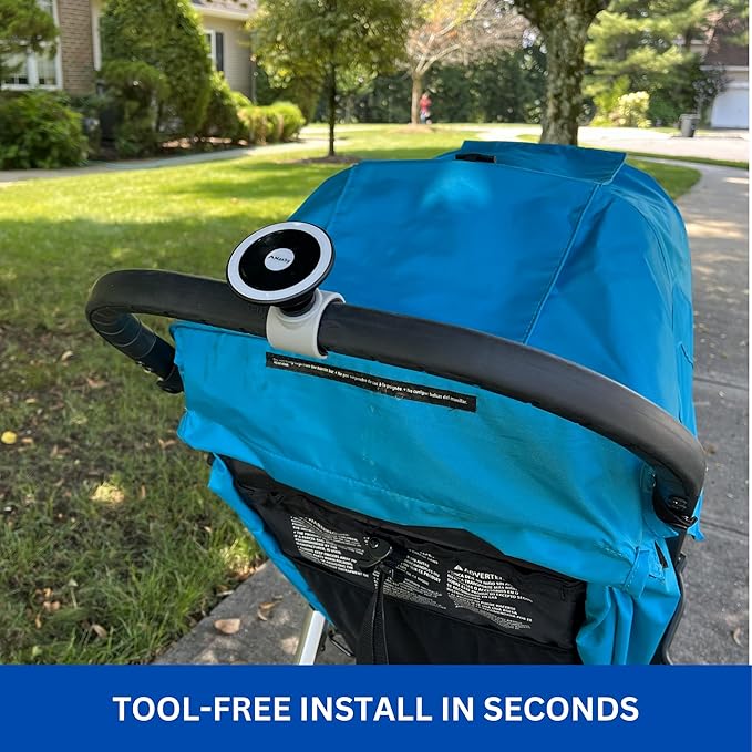 Stroller Phone Holder, MagSafe Compatible Magnetic Phone Mount for Stroller Handlebar. Installs in Seconds, Fast Attach & Detach