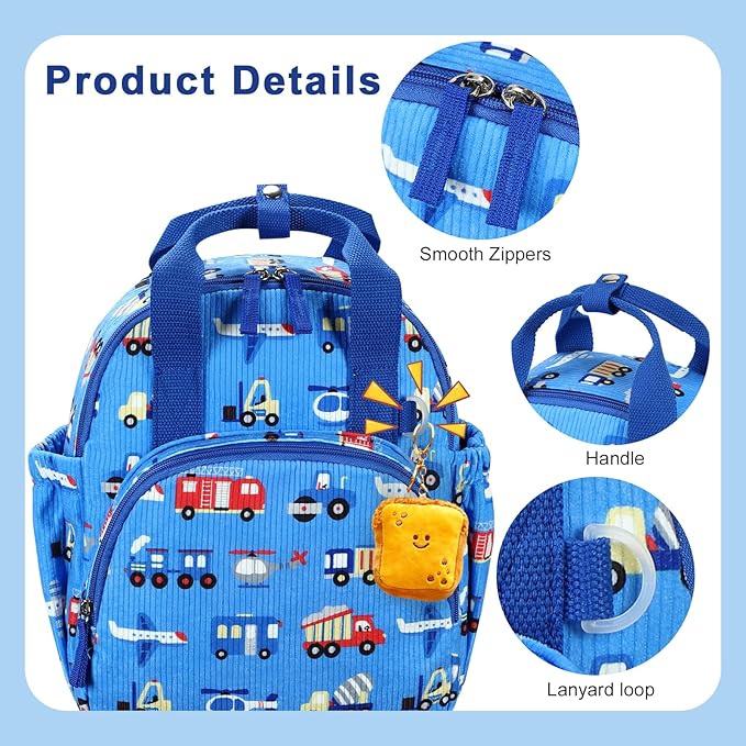 Bluboon Toddler Backpack for Girls Boys 2-4 Cute 12" Preschool Kindergarten Backpacks Kids Daycare Bags School Trave, toddler boy christmas gifts for 2 3 4 year old boy