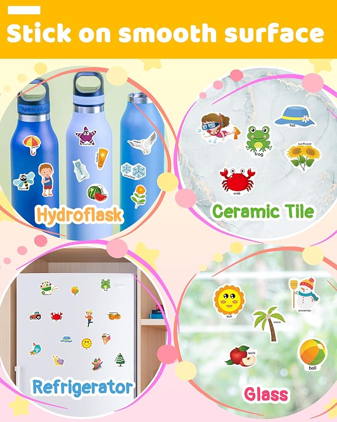 Benresive Reusable Sticker Books for Toddlers, Fun Travel Stickers for Kids, Toddler Sticker Book, Crafts Activities for Toddlers, 3 and Up Birthady Gifts - Season