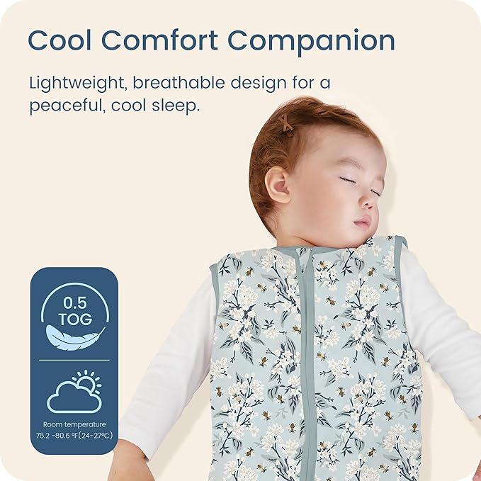 Toddler Sleep Sacks 2T-3T-4T, 0.5 TOG Light Summer Wearable Blankets, Extra Long XL Sleeping Bags, 2 Pack