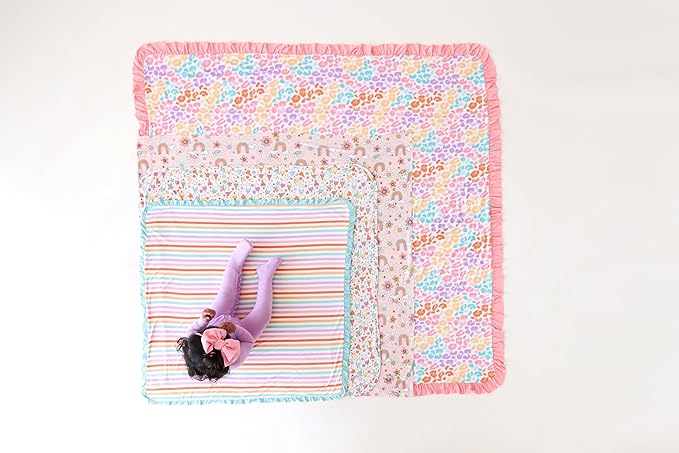 Posh Peanut Swaddle Blanket & Headband Set – Viscose from Bamboo Stretchy Baby Swaddle for Newborn Girls, Receiving Blanket or Nursing Cover (Briar)