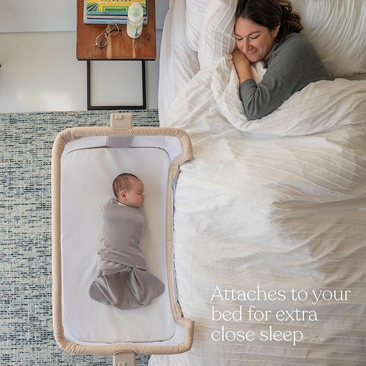 HALO® BassiNest® Bedside Sleeper – Breathable Baby Bassinet Slides Over Bed with Mesh Walls for Airflow & Visibility, Lowering Wall for Easy Access, Portable & Lightweight, Fits Most Beds