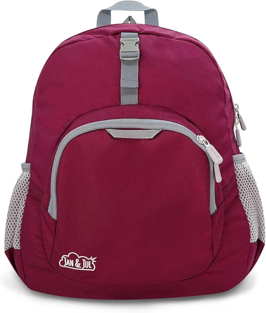 JAN & JUL Kids' Water Resistant Backpack for School, Lightweight Schoolbag for Boys and Girls (Wildberry, One Size)