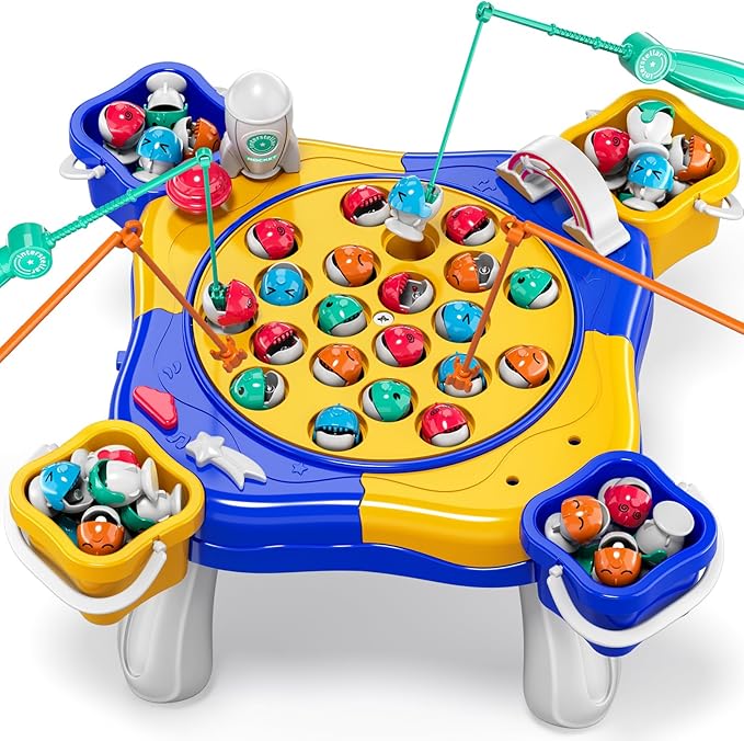 Magnetic Fishing Game for Kids Toddlers 3-5, 70 pcs Fishing Toys for Kids Toddlers 3-5, Fishing Table Toys Board Game Birthday Gifts for 3 4 5 6 7 8 Years Old Toddler Kid