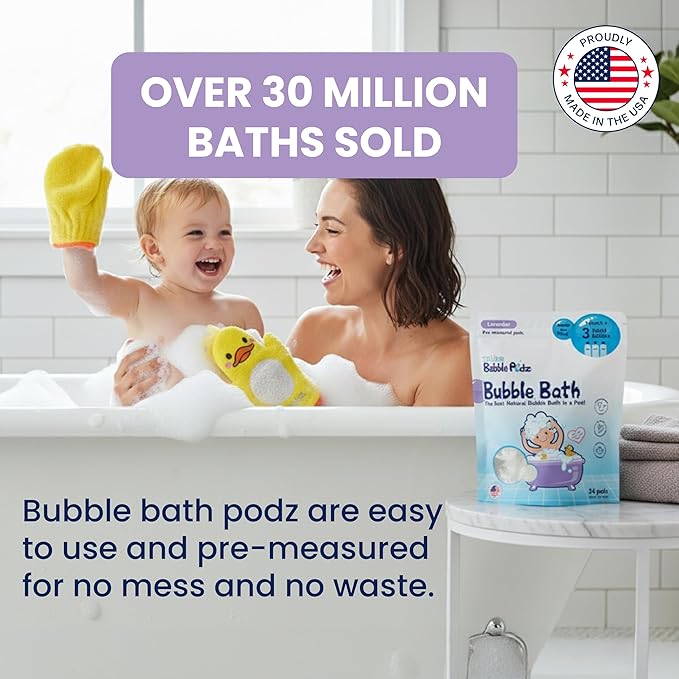 TruKid Bath Baby Essentials, Kids Skincare Set, Toddler Bubble Bath, Lavender Lotion and Body Wipes, Baby Shower Gift Set