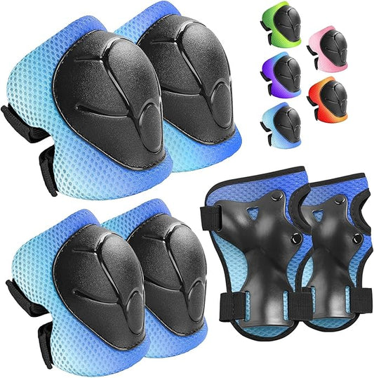 Kids Protective Gear Set Knee Pads for Kids 3-14 Years Toddler Knee and Elbow Pads with Wrist Guards 3 in 1 for Skating Cycling Bike Rollerblading Scooter