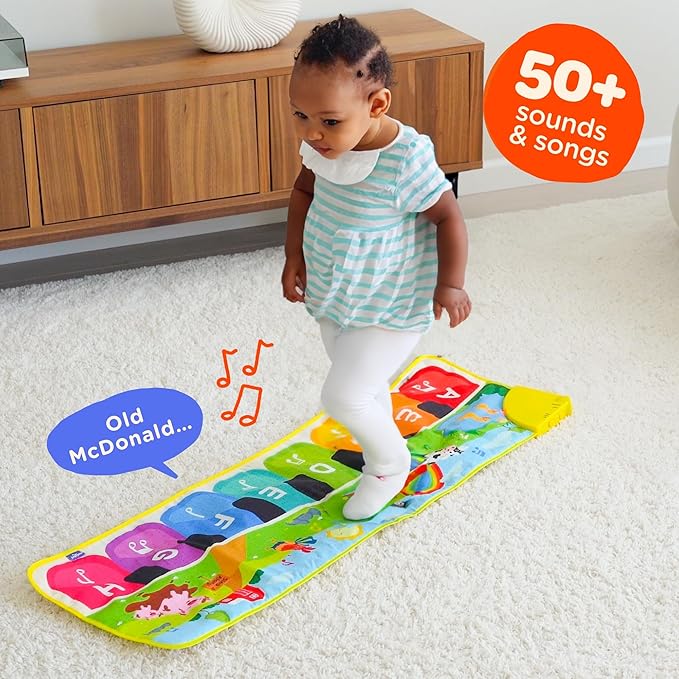 Move2Play, Double Sided Piano Mat | 50+ Sounds & Songs | 1, 2, 3, 4+ Year Old Gift & Birthday Present | Baby, Toddler, Boy, & Girl Age 12, 18, 24+ Month Old