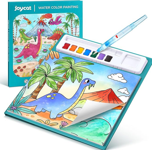 JoyCat Paint with Water Coloring Books for Toddlers, Watercolor Painting Sets for Kids Ages 3-5 4-8, Arts and Crafts Drawing Activities Toy Birthday Gift for Boys Girls (Dinosaurs)