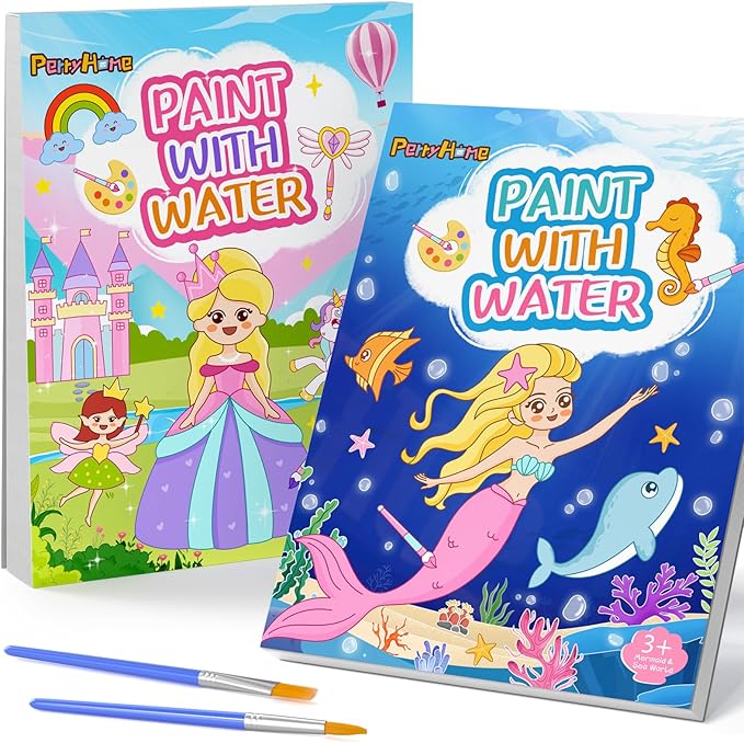 PERRYHOME Paint with Water Coloring Books for Kids,Mess Free Toddler Watercolor Painting Set,Unicorn Mermaid Arts and Crafts Toys-Birthday Christmas Gifts for Toddlers Girls Ages 3 4 5 6 7 8