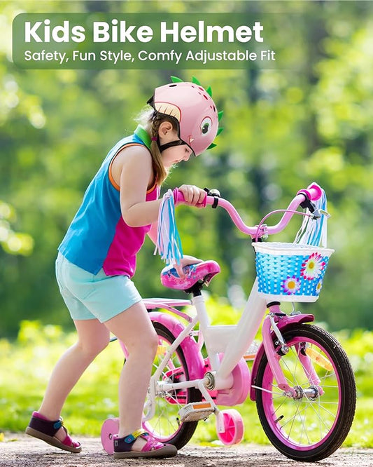 OutdoorMaster Kids Bike Helmet - Protective, Adjustable, Lightweight, Comfortable - Multi-Sport for Boys and Girls, 2 Sizes