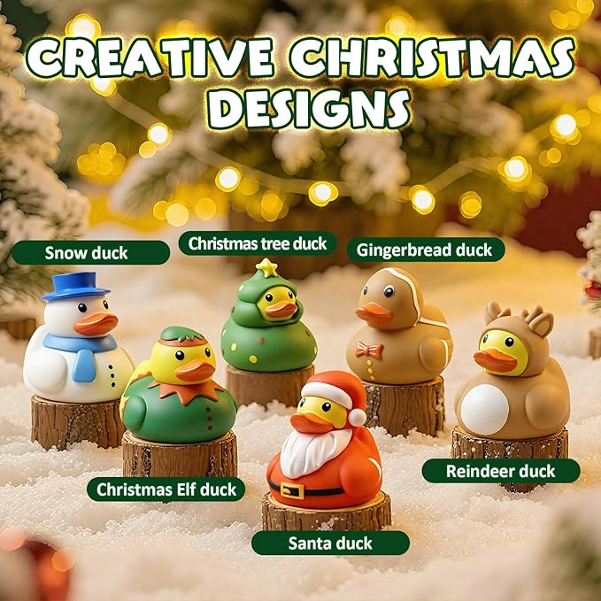 Christmas Light Up Bath Toys,Rubber Ducks Toddler Bath Toys for Kids,Christmas Bathtub Toys Present for Boys Girls Party Favors Decor
