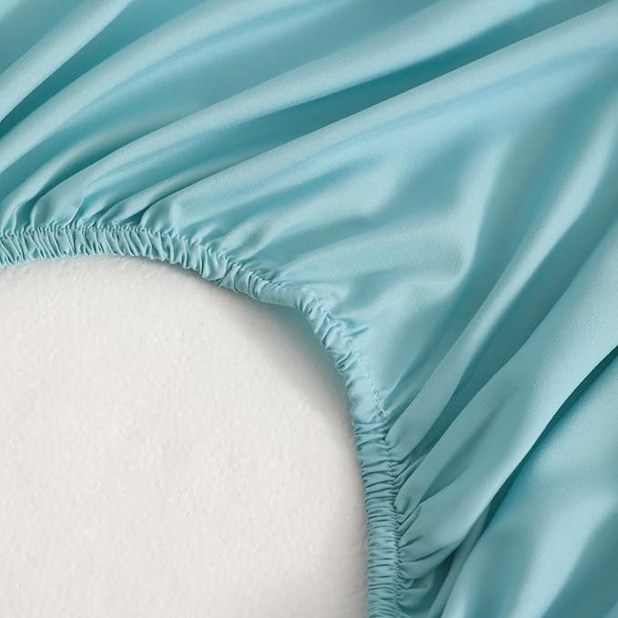 FLXXIE 2 Pack Microfiber Fitted Crib Sheets, Super Soft and Cozy Toddler Fitted Sheets for Standard Crib and Toddler Mattresses, 28x52, Aqua
