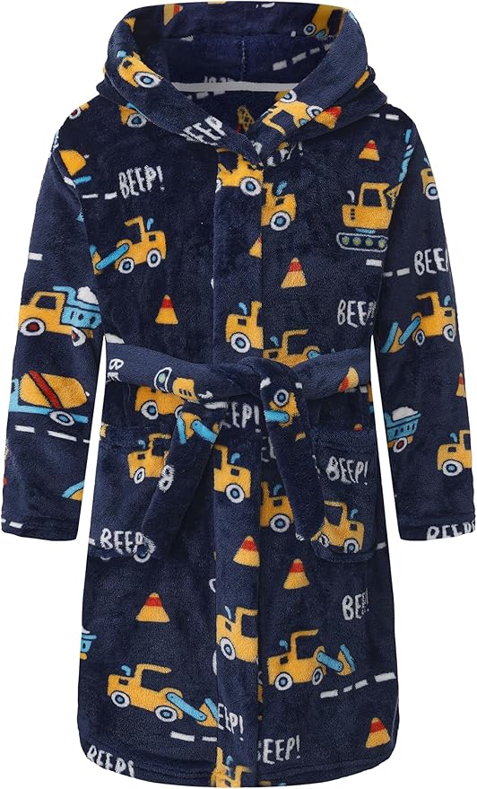 Kid Fleece Hooded Robes Girls Bathrobes Boys Soft Plush Sleepwear Toddler Fuzzy Pajamas