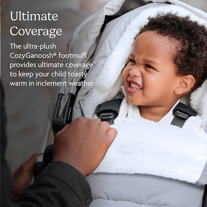 UPPAbaby CozyGanoosh Footmuff - Easily Attaches to UPPAbaby Strollers + RumbleSeat - Ultra-plush, Weather-Proof - Winter Stroller Cover - Greyson (Charcoal Mélange)