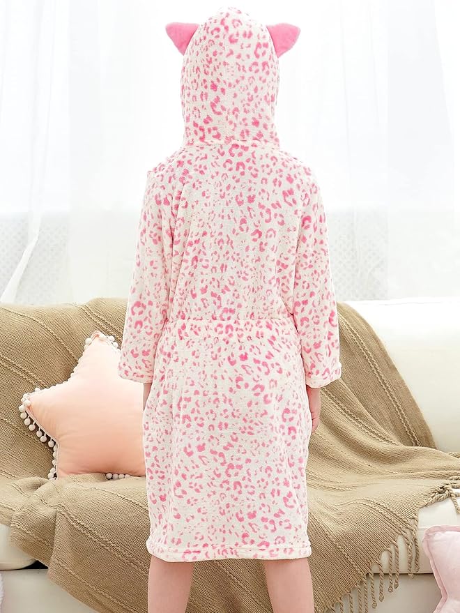 Doctor Unicorn Soft Hooded Rainbow Bathrobe Sleepwear for Girls
