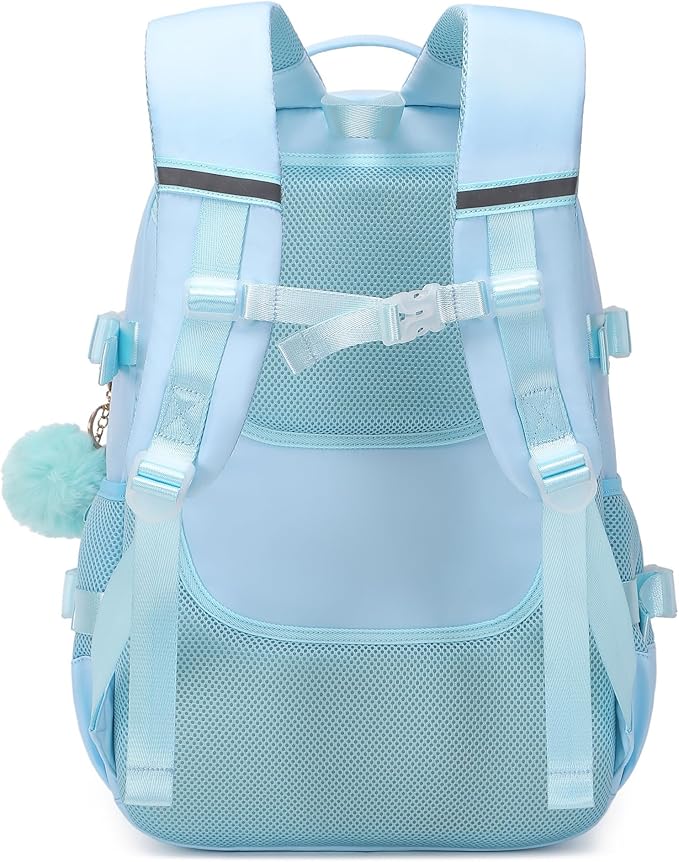 KIDNUO Backpack for Girls, 15.6 Inch Laptop School Bag Kids Kindergarten Elementary College Backpacks Large Bookbags for Teen Girl Women Students Casual Travel Daypacks (Blue)