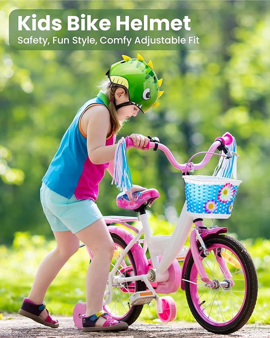 OutdoorMaster Kids Bike Helmet - Protective, Adjustable, Lightweight, Comfortable - Multi-Sport for Boys and Girls, 2 Sizes