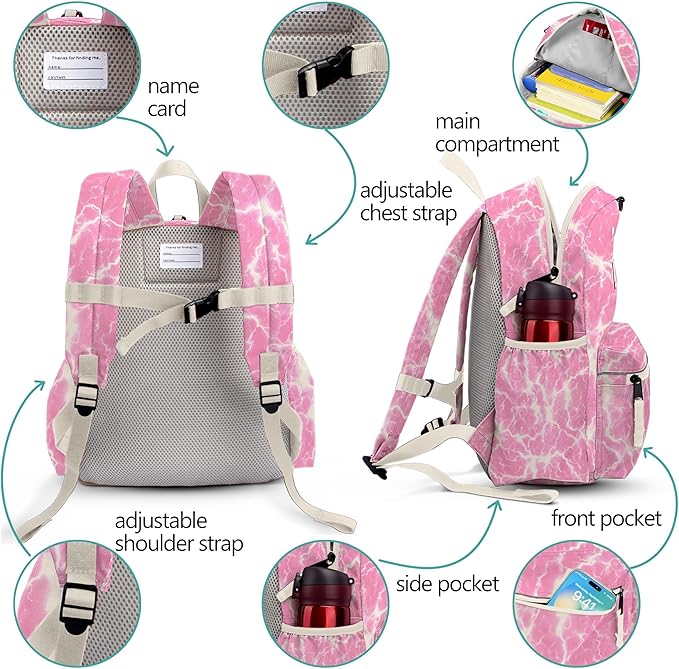 atgark Kids Backpack for Girls: Girls Backpack 6-10 - Kindergarten Elementary School Bookbag for Girl