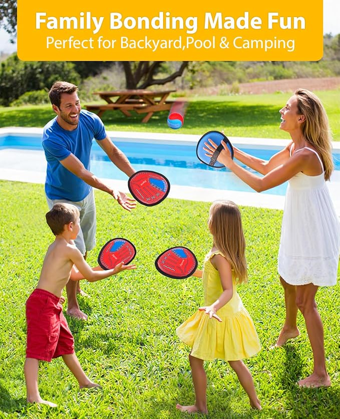 JoyCat Toss and Catch Ball Game Set,Kids Toddler Baseball Glove,Beach Yard Outdoor Games,Sports&Outdoor Play Kids Toys for Family,Birthday for Ages 3 4 5 6 7 8-12 Year Old Boys Girl