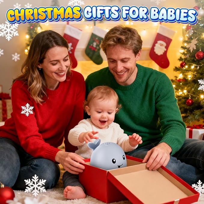 Original Magnetic Charging Whale Bath Toy, Light Up Baby Bath Toys for Kids Ages 1-3, Infant Baby Toy Bathtub Water Toy Sprinkler 1 2 3 Year Boys Girls Gifts Christmas Stocking Stuffers 6-12-18 Months