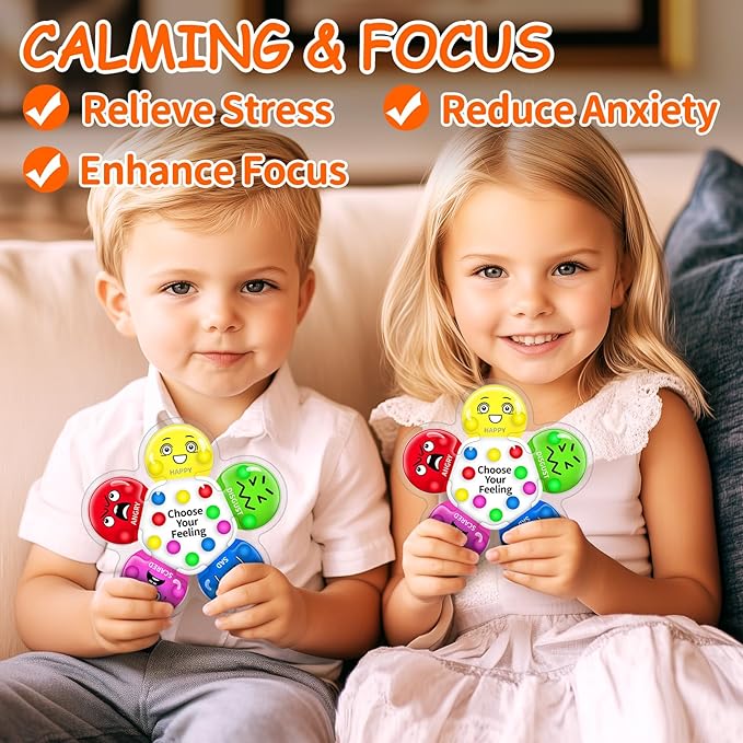 Color Sorting Sensory Toys for Kids with Autism, Autistic 5-7, Gifts for Kids, Feelings Wheel Social Emotional Learning Activities, Fine Motor Skills Calming Fidget Toys, Ages 3+
