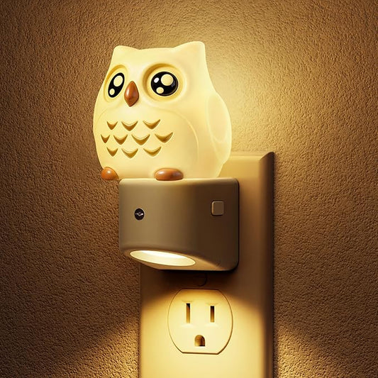L LOHAS LED Night Light for Kids, 3D Owl Night Light Plug in, Dusk to Dawn Nursery Night Lights, RGB+Soft White 3000K, 3 Lighting Modes, Room Decor, Children