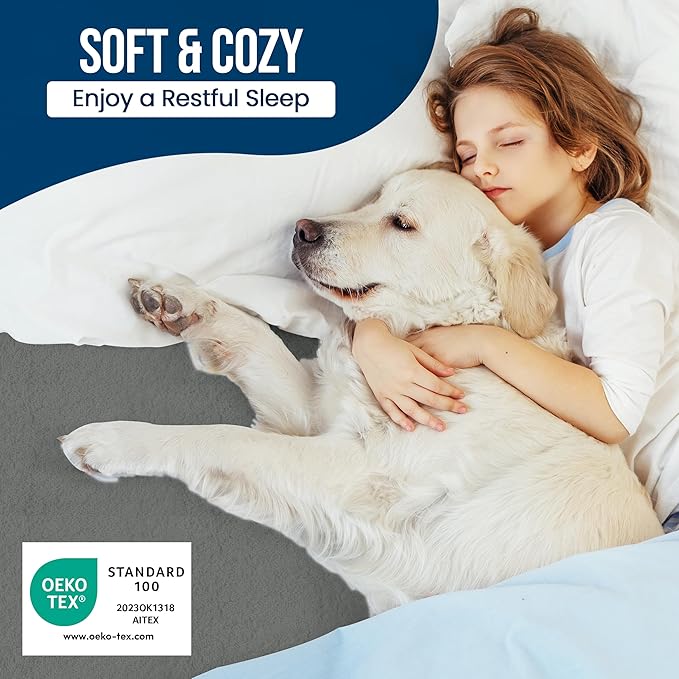 Utopia Bedding Waterproof Mattress Protector Queen Size, Premium 200 GSM Terry Mattress Cover, Soft & Breathable Bed Cover, Fitted Sheet Style with Stretchable Deep Pockets 17" (Gray)