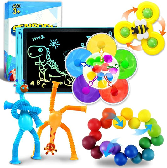 6PC Sensory Toy Pack Travel Toys for Toddlers Kids Autism Airplane Car Travel Preschool Activities Road Trip Essential Autistic ADHD Fidget Classroom Must Have for Kid Christmas Stocking Stuffers