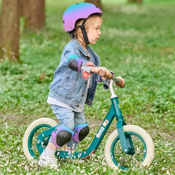 Adjustable Gradient Color Kids/Toddler Bike Helmet for 1-2-3-5-8-14 Years Boys Girls,Skateboard Helmet with Knee and Elbow Pads Wrist Guard Roller Skates,Cycling,Skating Scooter Longboard