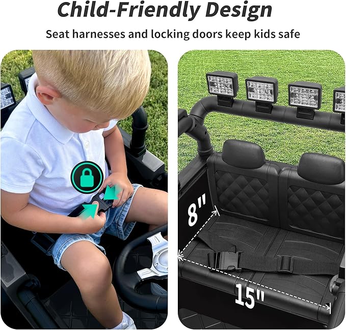 Kids Ride on Car Toy, 24V Electric Car for Kids with Remote Control, 2x200W Motors - Black