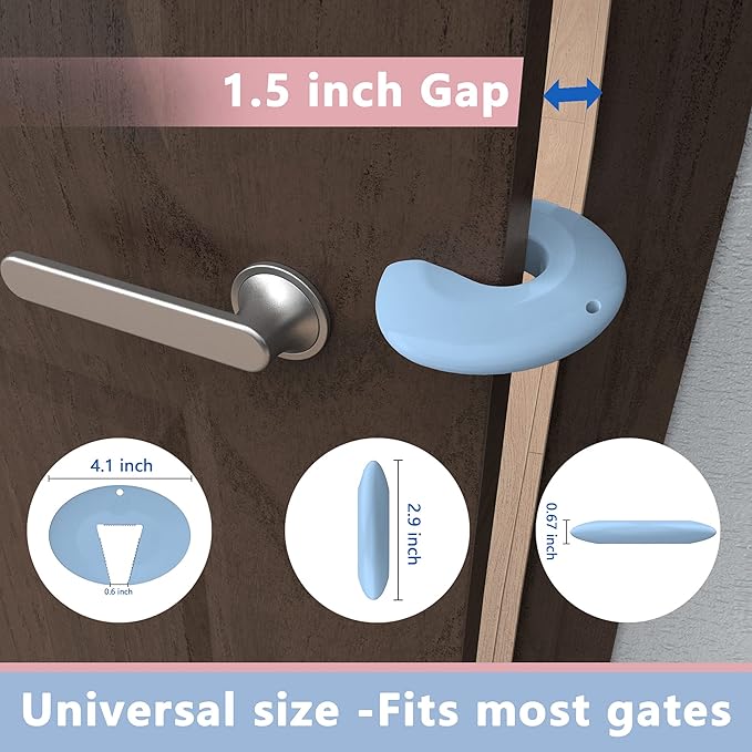 Neobay Door Pinch Guard and Door Slam Stopper, Durable Silicone Door Finger Pinch Guard, Prevents Slamming on Even Heavy Doors, Non-Toxic & Pet Friendly, Blue, 4 Packs