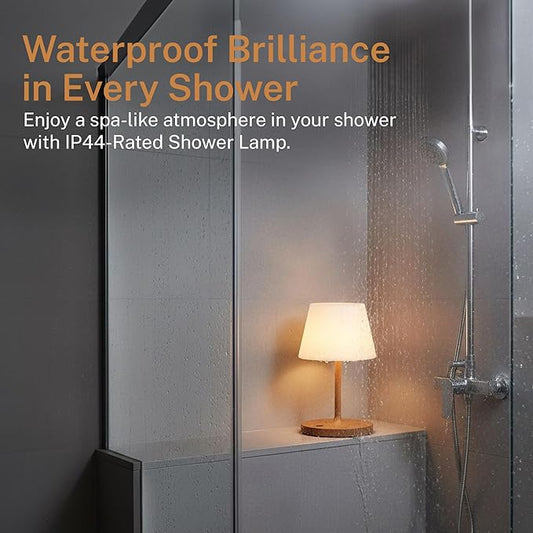 Cordless Lamp, 5000mAh Battery Operated Rechargeable Table Lamp with Power Bank, Touch Dimmable 3 Color Temperatures, IP44 Waterproof Shower Lamp for Kitchen, Bathroom, Indoor Or Outdoor Use 9.6in