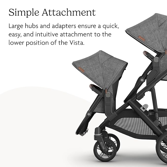 UPPAbaby RumbleSeat V3 Second Lower Seat - Compatible with Vista V2 and Vista V3 - All-Weather Seat + Magnetic Buckle – Adapters Included -Evelyn (Meadow Green)