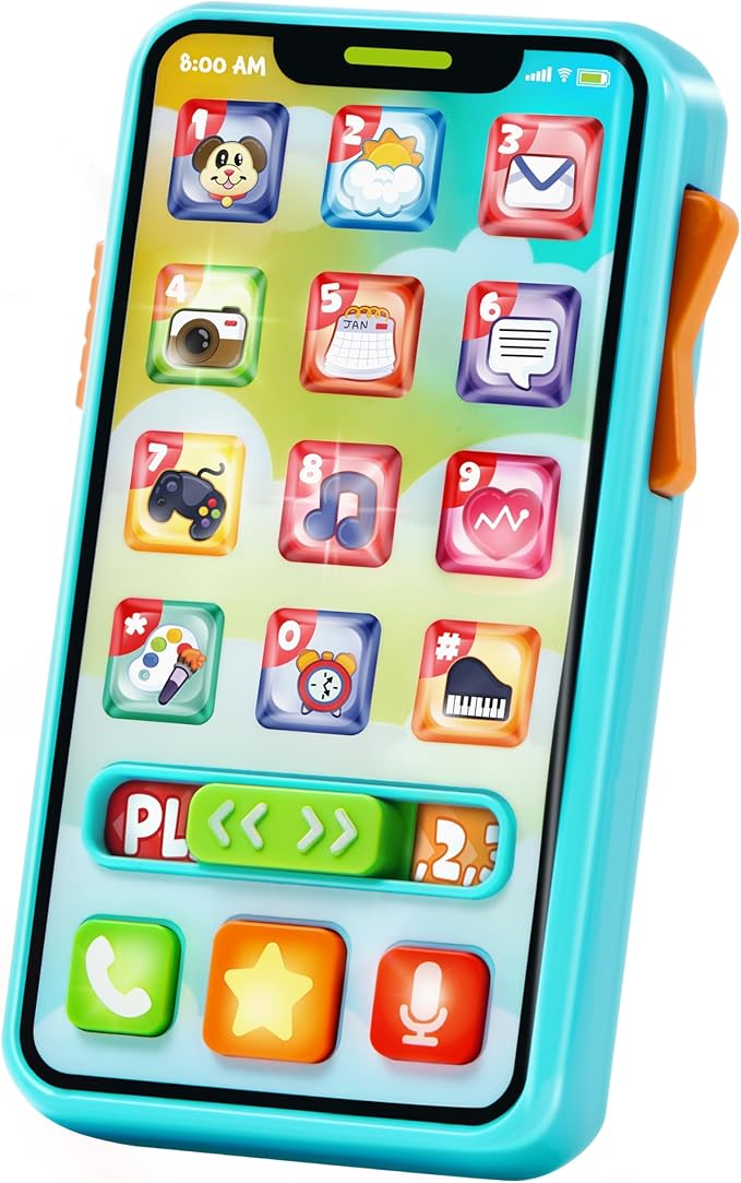 JOYIN Baby Toys 6-12 Months - Cell Phone with 4 Game Modes & 50+ Music and Learning Phrases, Educational Toys for Toddlers 1-3, Kids Pretend Phone Birthday Gifts for Girls Boys Age 1 2 3 Year Old