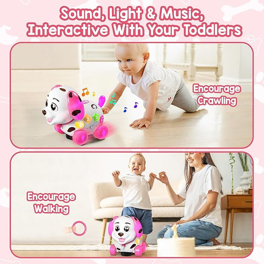 Toys for 1 Year Old Girl Gifts, 1st Birthday Gril Gift, Baby Toy 6-12-18 Months, Musical Puppy Toddler Learning Toy for 1 Year Old Boy Gift Present, Bilingual Toys with Music Light