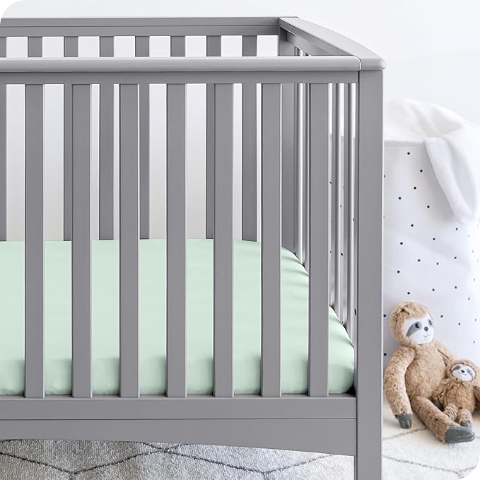 Bare Home 3-Pack Fitted Crib Sheet - Premium 1800 Ultra-Soft Microfiber - Breathable - Baby Sheet - for Boys & Girls - Fits Standard Crib and Toddler Mattresses (Spring Mint)