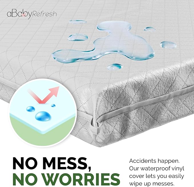 Cradle Baby Mattress and Bassinet Mattress 15x33 – 2-Inch Firm Foam Baby Bed with Waterproof Vinyl Cover – Non-Toxic Hypoallergenic Cushion Pad Replacement for Infant Bed (Multiple Standard Sizes)