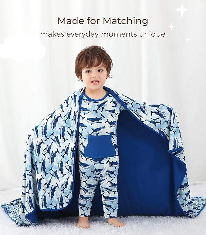 Premium Baby Blankets, Soft Viscose from Bamboo Blanket for Boys and Girls, Nursery Crib Bedding Quilt for Newborn and Toddler, Cooling for Hot Sleepers 50'' x 50'' Shark