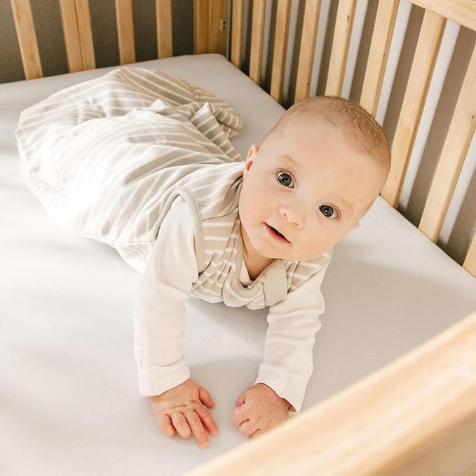 Woolino Merino Wool and Organic Cotton Baby Sleep Bag - 4 Season Classic Sleep Sack - Two-Way Zipper Sleeping Bag for Toddler - 18-36 Months - Birch Gray