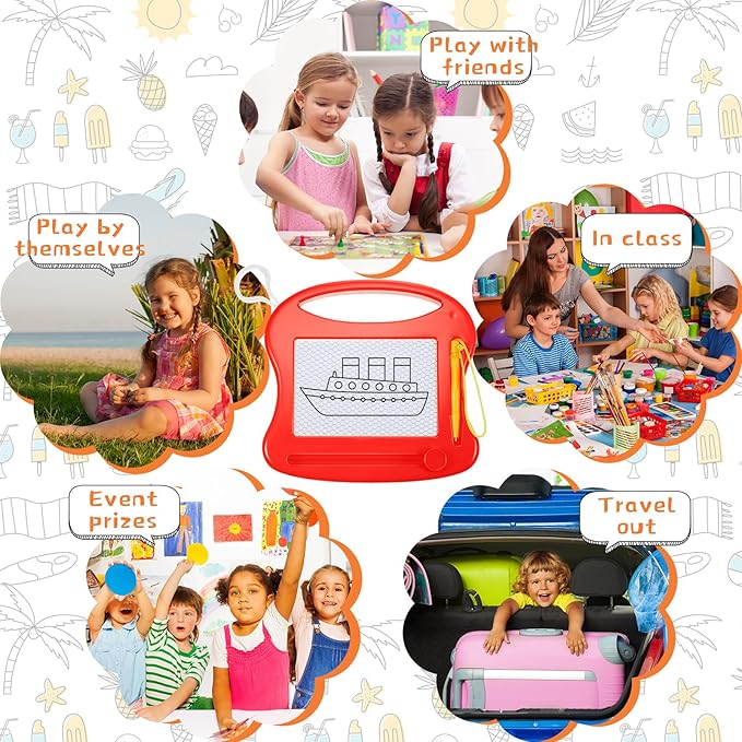 Tinlade 24 Pack Mini Magnetic Drawing Board for Kids, Small Erasable Doodle Sketch, Drawing Pad Bulk Gifts for Boy Girl Birthday Party Favor Classroom Prize Goodie Bag Stuffers (Mixed Color,Stylish)