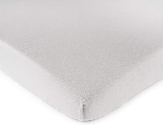 SheetWorld Baby Fitted Bassinet Sheet Fits Nuna Mixx 12 x 29 inches, 100% Cotton Jersey Hypoallergenic Sheet, Unisex Boy Girl, Silver Grey, Made in USA