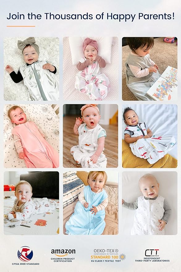 TotAha Light Sleep Sack, Stretchy, Soft, Cozy Wearable Blanket Sleep Bag with 2-Way Safe Zippers for 0-6-12-24 Months 0.5 TOG