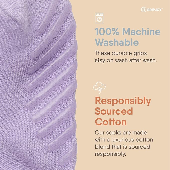 Gripjoy Toddler Socks with Grippers, Non-Slip for Kids, Enhanced Stability, Comfortable Cotton - 4 Pairs